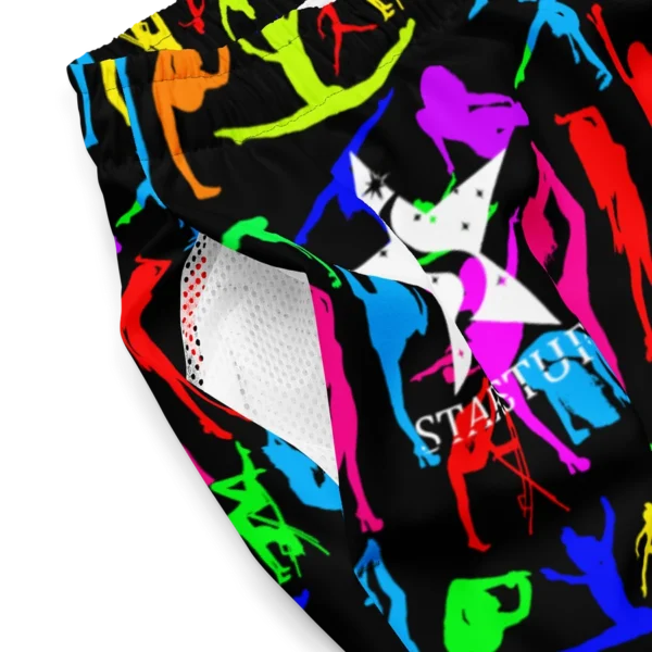 Black Bright Flexible StarStuff Swim Trunks