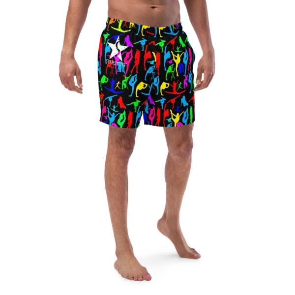Black Bright Flexible StarStuff Swim Trunks