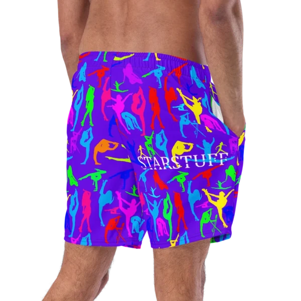Purple Bright Flexible StarStuff Swim Trunks