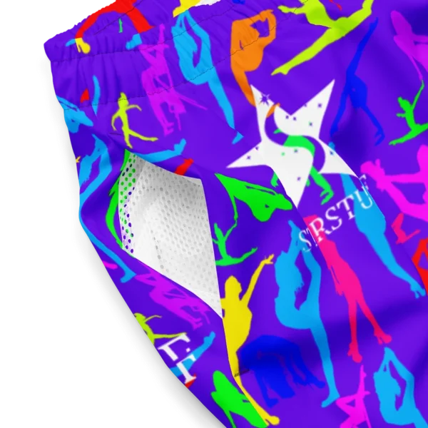 Purple Bright Flexible StarStuff Swim Trunks