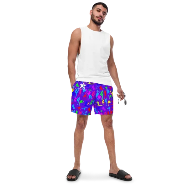 Purple Bright Flexible StarStuff Swim Trunks